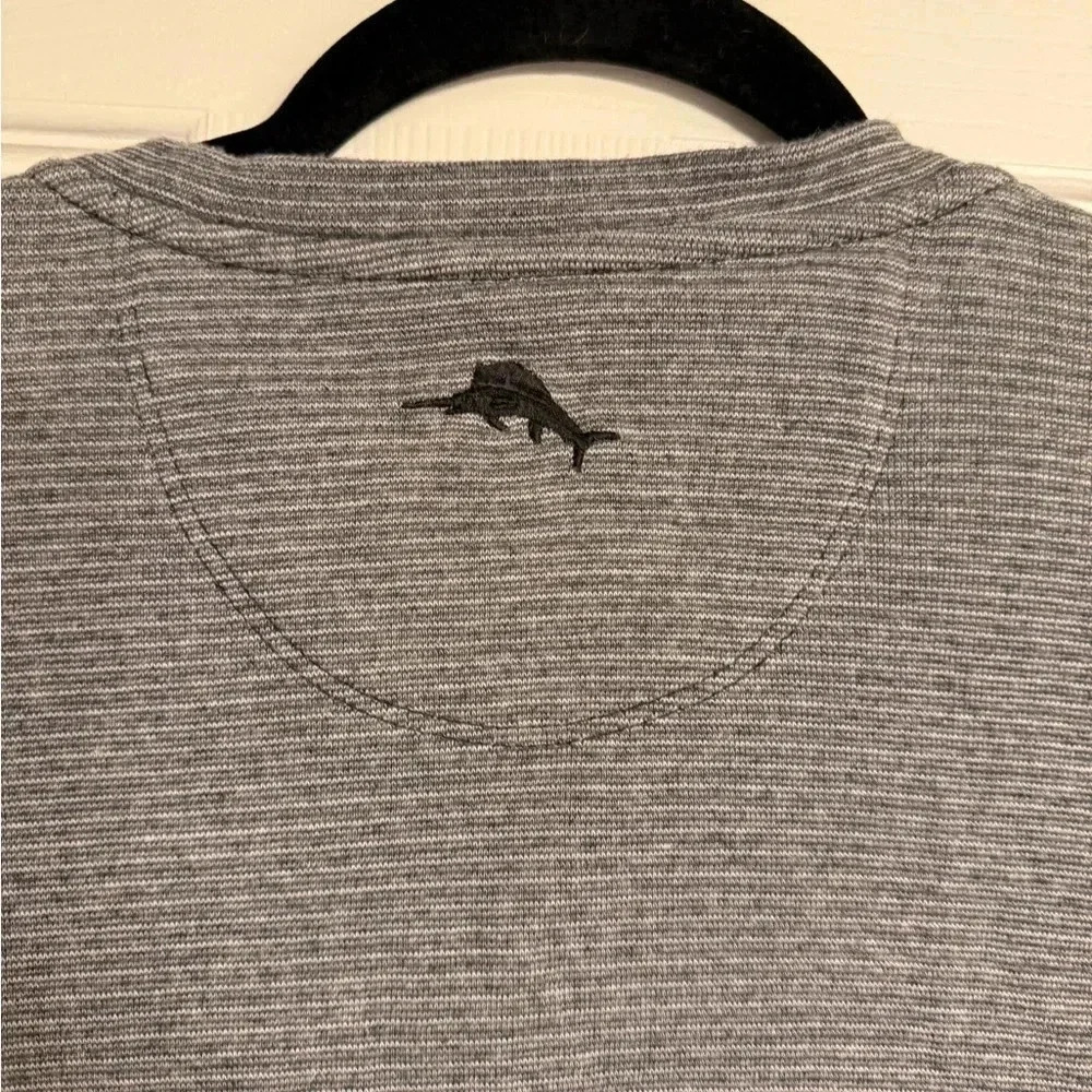 Tommy Bahama Tee Shirt Albany Stripe Abaco Charcoal Grey Medium M - Picture 7 of 7